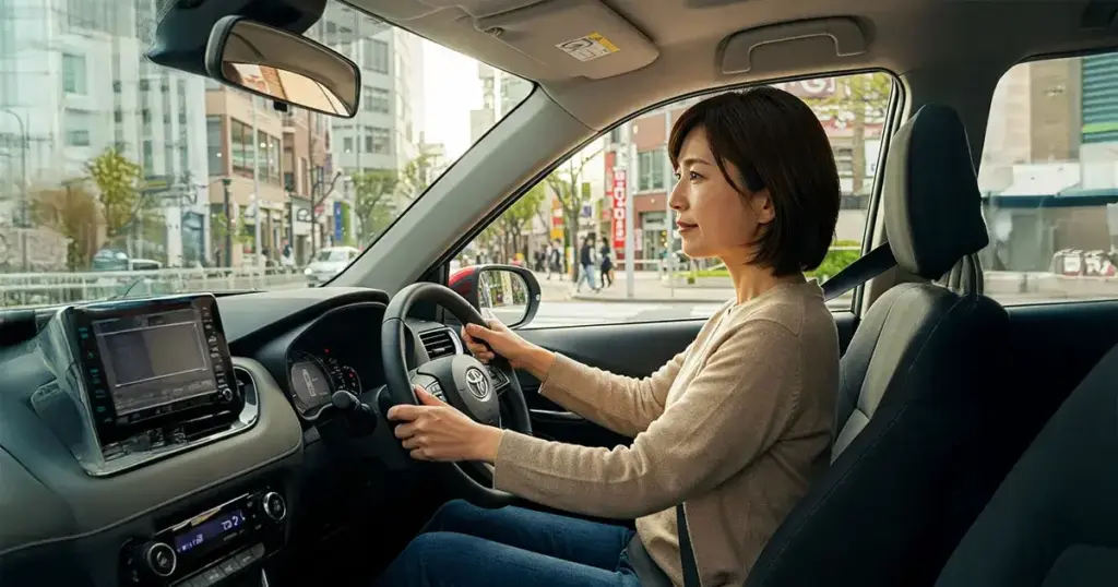 自動車を運転している40代の女性